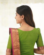 Thumbnail for Jyoti Fashion Women's Parrot Green Kanchi Cotton Zari Woven Designer Kurti with Dupatta