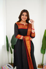 Thumbnail for Jyoti Fashion Women's Black Kanchi Cotton Zari Woven Designer Kurti with Dupatta