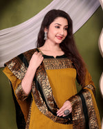 Thumbnail for Jyoti Fashion Women's Mustard Kanchi Cotton Zari Woven Designer Kurti with Dupatta