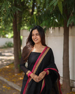 Thumbnail for Jyoti Fashion Women's Black Kanchi Cotton Zari Woven Designer Kurti with Dupatta