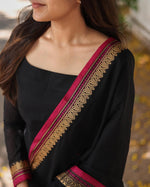 Thumbnail for Jyoti Fashion Women's Black Kanchi Cotton Zari Woven Designer Kurti with Dupatta