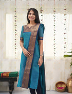 Thumbnail for Jyoti Fashion Women's Firozi Kanchi Cotton Zari Woven Designer Kurti with Dupatta