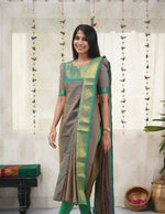 Thumbnail for Jyoti Fashion Women's Grey Kanchi Cotton Zari Woven Designer Kurti with Dupatta