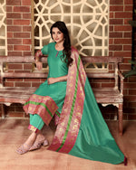 Thumbnail for Jyoti Fashion Women's Rama Kanchi Cotton Jacquard Designer Kurta Set with Dupatta