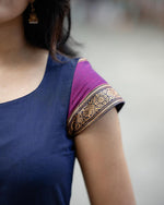 Thumbnail for Jyoti Fashion Women's Navy Blue Kanchi Cotton Zari Woven Designer Kurti with Dupatta