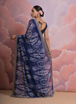 Thumbnail for Jyoti Fashion Women's Blue Sequence with Zari Codding Georgette Saree with Blouse - Distacart