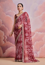 Thumbnail for Jyoti Fashion Women's Coffee Sequence with Zari Codding Georgette Saree with Blouse - Distacart