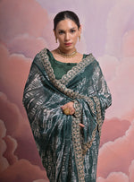 Thumbnail for Jyoti Fashion Women's Morpich Sequence with Zari Codding Georgette Saree with Blouse - Distacart