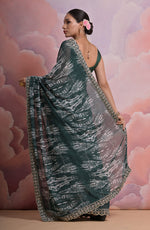 Thumbnail for Jyoti Fashion Women's Morpich Sequence with Zari Codding Georgette Saree with Blouse - Distacart