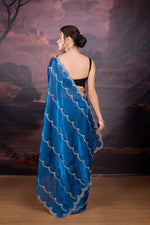 Thumbnail for Jyoti Fashion Women's Blue Jimmy Choo Embroidered Designer Saree with Blouse