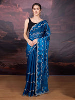 Thumbnail for Jyoti Fashion Women's Blue Jimmy Choo Embroidered Designer Saree with Blouse