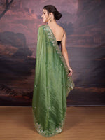 Thumbnail for Jyoti Fashion Women's Mehendi Art Silk Sequins Embroidered Designer Saree with Blouse