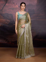 Thumbnail for Jyoti Fashion Women's Sea Green Jimmy Choo Sequins Embroidered Designer Saree with Blouse