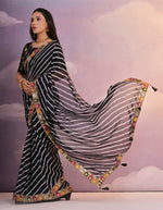 Thumbnail for Jyoti Fashion Women's Black Coding Sequence Georgette Saree with Blouse - Distacart