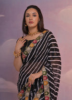 Thumbnail for Jyoti Fashion Women's Black Coding Sequence Georgette Saree with Blouse - Distacart