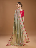 Thumbnail for Jyoti Fashion Women's Sea Green Jimmy Choo Sequins Coding Embroidered Designer Saree with Blouse