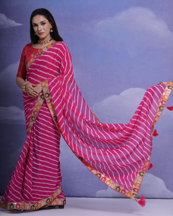 Jyoti Fashion Women's Rani Coding Sequence Georgette Saree with Blouse - Distacart
