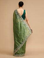 Thumbnail for Jyoti Fashion Women's Mehendi Art Silk Sequins Embroidered Designer Saree with Blouse