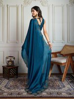 Thumbnail for Jyoti Fashion Women's Morpich Fandy Satin Handwork Designer Saree with Blouse