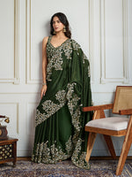 Thumbnail for Jyoti Fashion Women's Green Rangoli Silk Embroidered Designer Saree with Blouse - Distacart