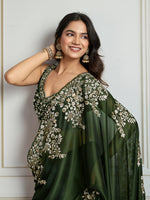 Thumbnail for Jyoti Fashion Women's Green Rangoli Silk Embroidered Designer Saree with Blouse - Distacart