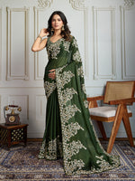 Thumbnail for Jyoti Fashion Women's Green Rangoli Silk Embroidered Designer Saree with Blouse - Distacart