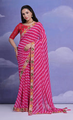 Thumbnail for Jyoti Fashion Women's Rani Coding Sequence Georgette Saree with Blouse - Distacart
