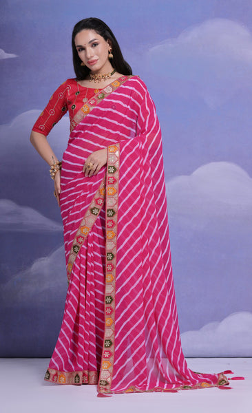 Jyoti Fashion Women's Rani Coding Sequence Georgette Saree with Blouse - Distacart