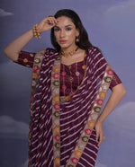 Thumbnail for Jyoti Fashion Women's Wine Coding Sequence Georgette Saree with Blouse - Distacart