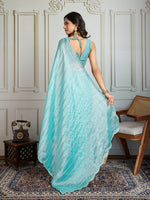 Thumbnail for Jyoti Fashion Women's Sky Blue Chiffon Silk Sequins Designer Saree with Blouse