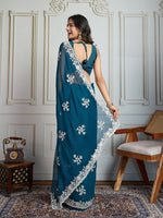 Thumbnail for Jyoti Fashion Women's Morpich Semi Georgette Embroidered Designer Saree with Blouse