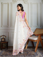 Thumbnail for Jyoti Fashion Women's White Gold Crush Embroidered Designer Saree with Blouse