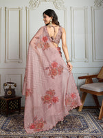 Thumbnail for Jyoti Fashion Women's Beige Soft Tabby Organza Digital Printed Designer Saree with Blouse