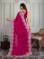 Thumbnail for Jyoti Fashion Women's Pink Fandy Satin Embroidered Designer Saree with Blouse