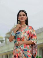 Thumbnail for Jyoti Fashion Women's Multicolor Chinon Digital Print with Mirror Saree with Blouse - Distacart