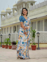 Thumbnail for Jyoti Fashion Women's Multicolor Chinon Digital Print with Mirror Saree with Blouse - Distacart