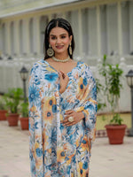 Thumbnail for Jyoti Fashion Women's Multicolor Chinon Digital Print with Mirror Saree with Blouse - Distacart