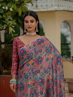 Thumbnail for Jyoti Fashion Women's Multicolor Chinon Digital Print with Mirror Saree with Blouse - Distacart
