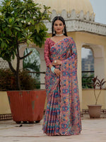 Thumbnail for Jyoti Fashion Women's Multicolor Chinon Digital Print with Mirror Saree with Blouse - Distacart