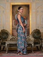 Thumbnail for Jyoti Fashion Women's Morpich Chinon Digital Print with Mirror Saree with Blouse - Distacart