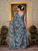 Thumbnail for Jyoti Fashion Women's Morpich Chinon Digital Print with Mirror Saree with Blouse - Distacart