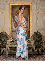 Thumbnail for Jyoti Fashion Women's Blue Chinon Digital Print with Mirror Saree with Blouse - Distacart