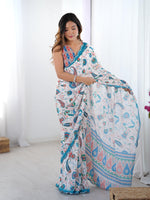 Thumbnail for Jyoti Fashion Women's Multicolor Chinon Digital Printed Designer Saree with Blouse - Distacart