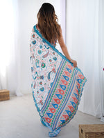 Thumbnail for Jyoti Fashion Women's Multicolor Chinon Digital Printed Designer Saree with Blouse - Distacart