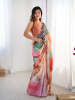 Thumbnail for Jyoti Fashion Women's Multicolor Chinon Digital Printed Designer Saree with Blouse - Distacart