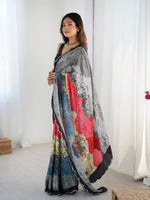 Thumbnail for Jyoti Fashion Women's Multicolor Chinon Digital Printed Designer Saree with Blouse - Distacart