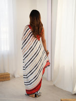 Thumbnail for Jyoti Fashion Women's Off White Chinon Digital Printed Designer Saree with Blouse - Distacart