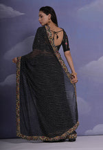 Thumbnail for Jyoti Fashion Women's Black Coding Sequence Georgette Saree with Blouse - Distacart