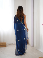 Thumbnail for Jyoti Fashion Women's Navy Blue Soft Fendy Embroidered Designer Saree with Blouse - Distacart