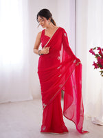 Thumbnail for Jyoti Fashion Women's Pink Soft Fendy Embroidered Designer Saree with Blouse - Distacart